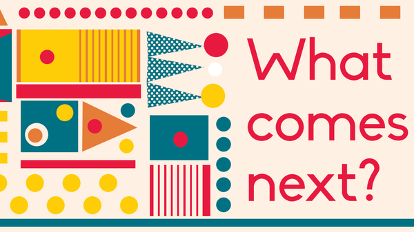 This is a graphic announcing the conference on museums and social responsibility. The text is accompanied by abstract and colourful shapes in red, yellow and blue.
