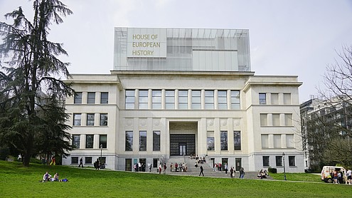 Photo of a white building that reads "House of European History".  © Image: Peter Vand der Plaetsen